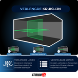 Kreuzlinienlaser LL-A1600 - Zwei einstellbare Linien - Grüner Laser - 1000mAh Akku