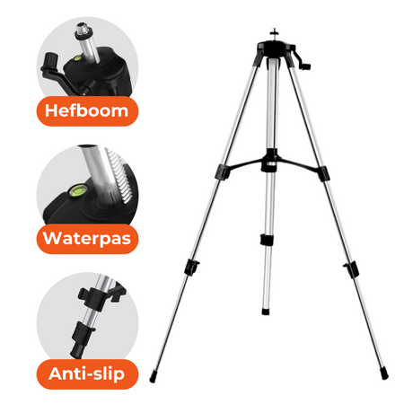 Tripod with 1/4´´ thread - Rotatable up to 360° - Adjustable up to 1.5M