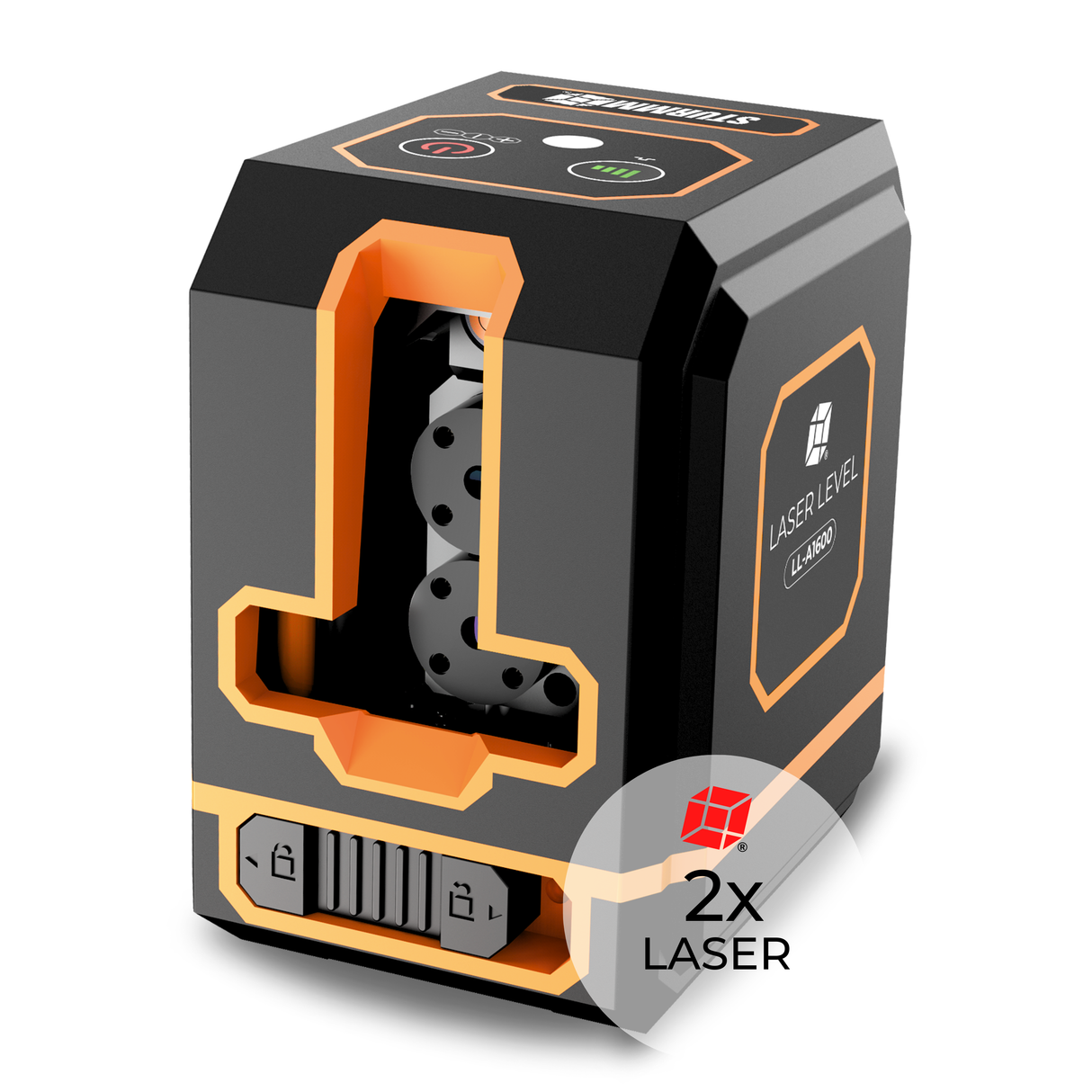 Kreuzlinienlaser LL-A1600 - Zwei einstellbare Linien - Grüner Laser - 1000mAh Akku