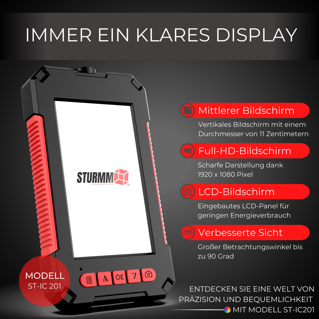 Endoscoop ST-IC201 - Inspectiecamera met enkele camera - 5 Meter kabel