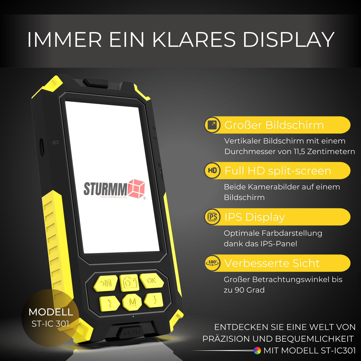 Endoscoop ST-IC301 - Inspectiecamera met dubbele camera - 10 Meter kabel (kopie)