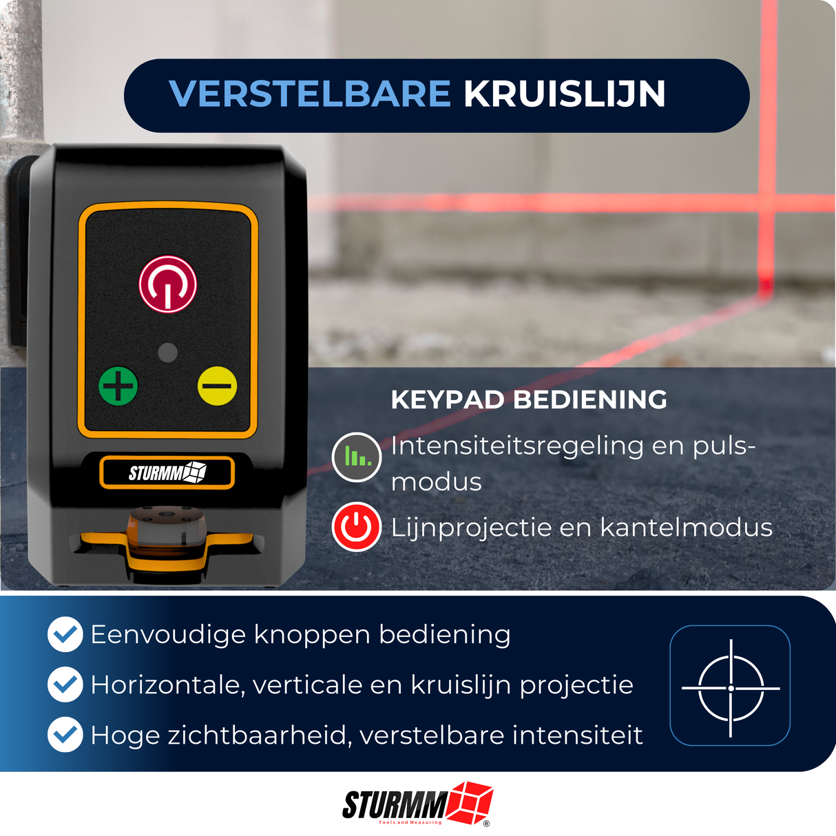 Kreuzlinienlaser LL-A700 - Zwei verstellbare Linien - Roter Laser