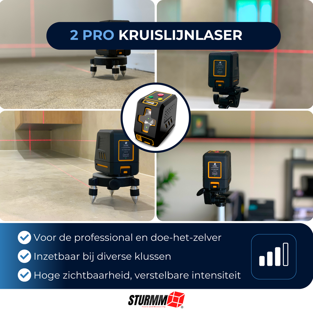 Kreuzlinienlaser LL-A700 - Zwei verstellbare Linien - Roter Laser
